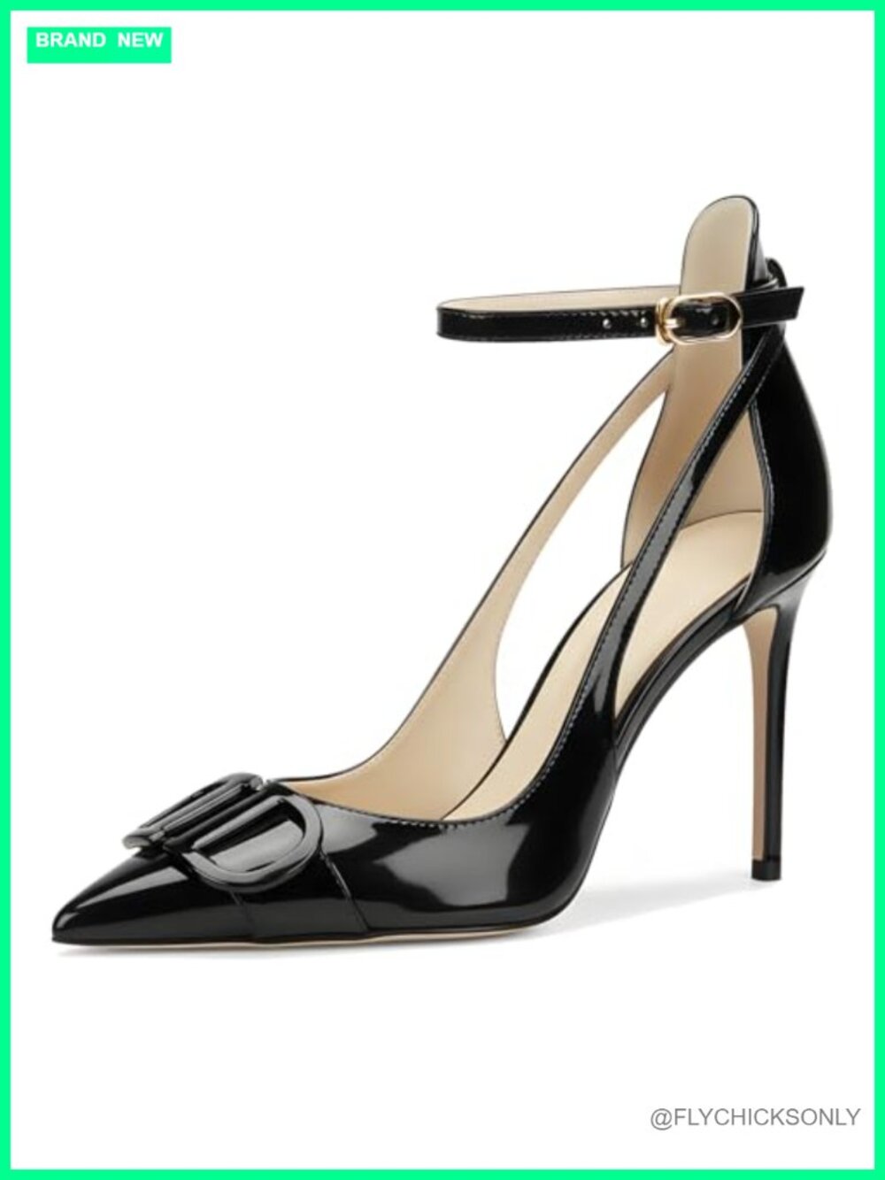 Faux Leather Close Toe Stiletto Heels Hollow Out Strappy Pumps for Wedding Party